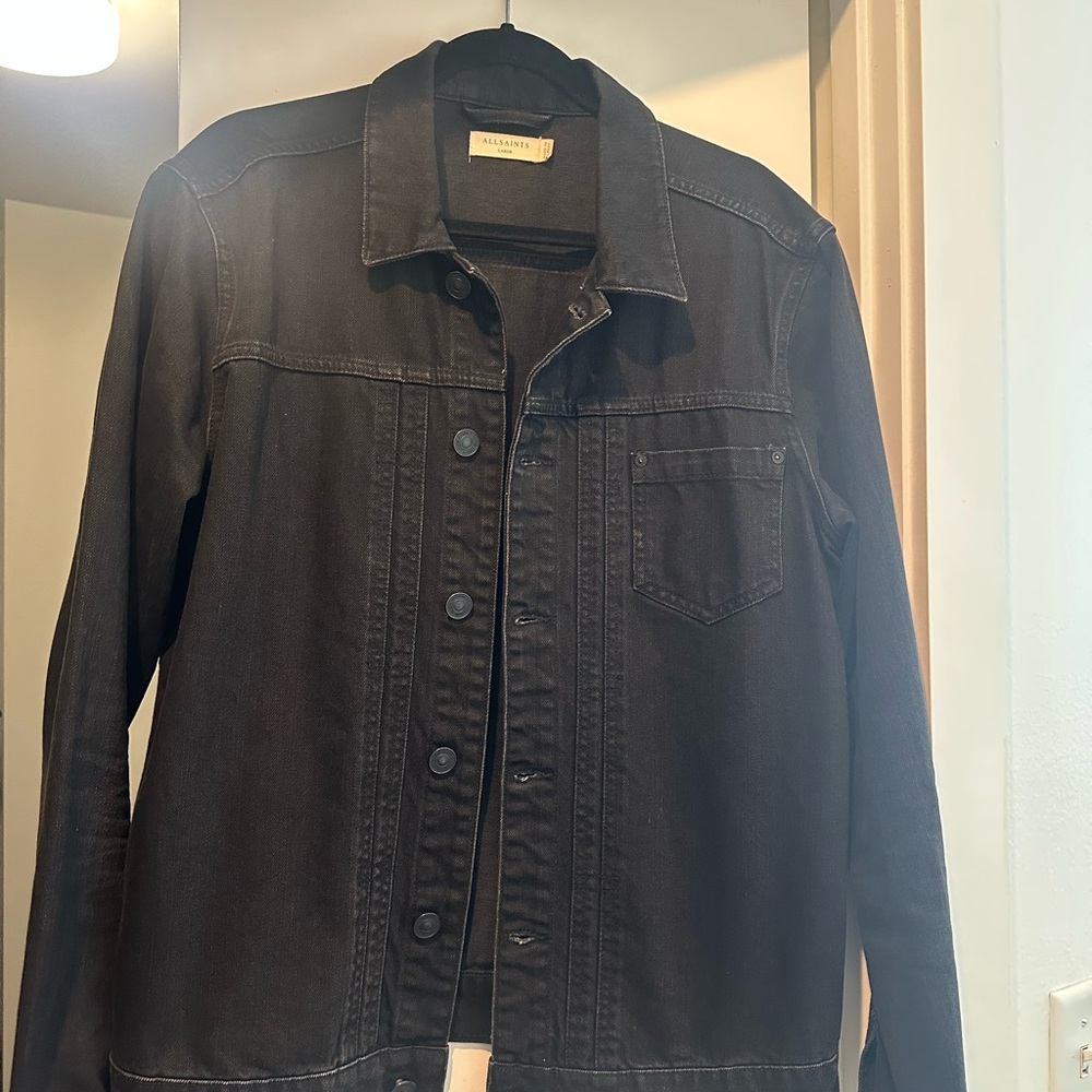 All Saints Men’s Black Jean Jacket